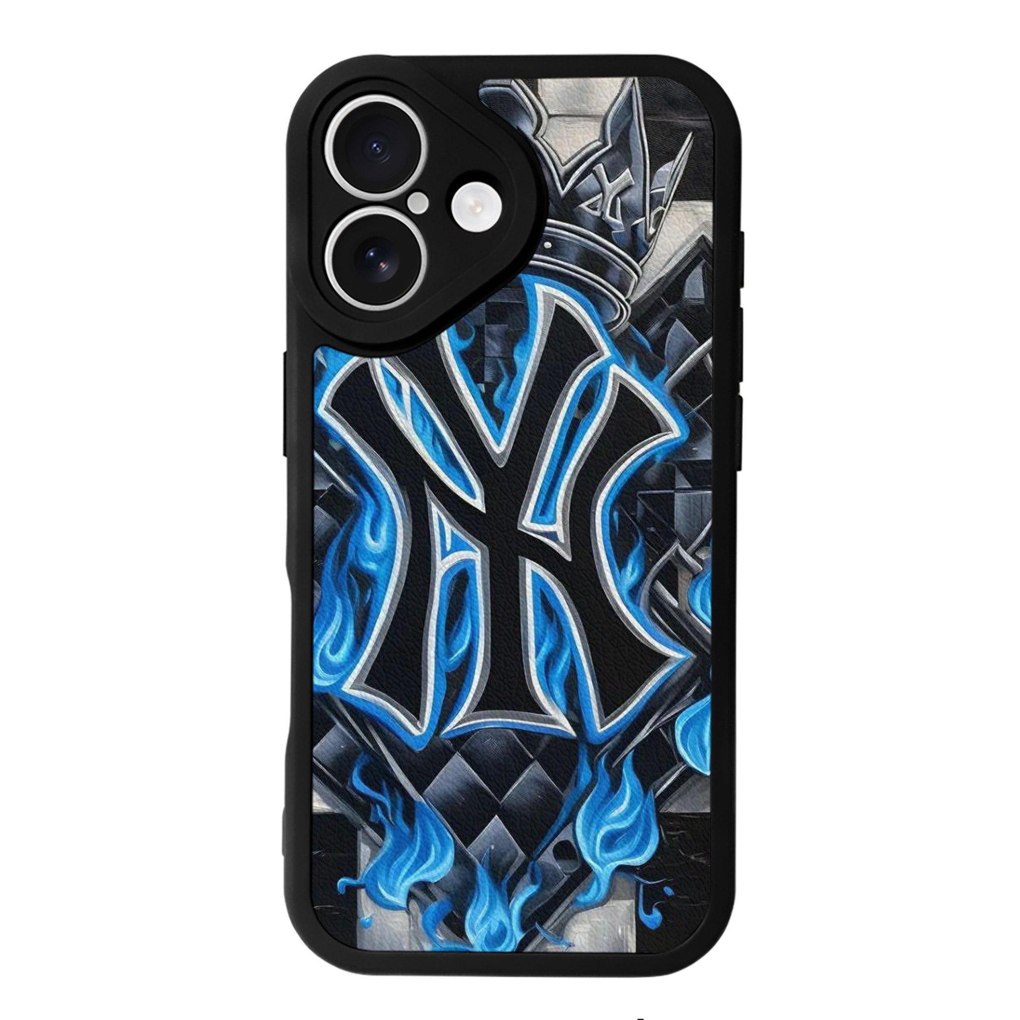 New York Yankees 324 IPhone 16 Silicone Leather Case – UV Print, Lambskin Texture – Perfect Fit, Wireless Charging Compatible, Scratch Resistant, Precise Cutouts – Stylish Protection For IPhone 16